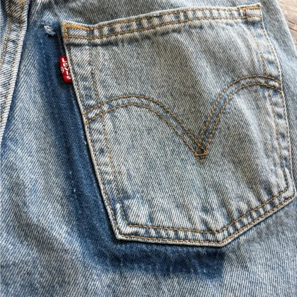 Levi’s Ribcage Straight Ankle Jeans Size 29 High Rise Distressed Raw Hem - Picture 7 of 12